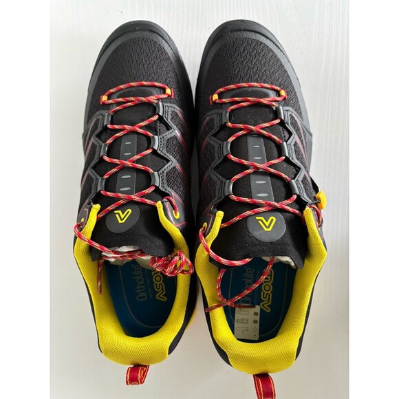 ASOLO Softrock Hiking Shoes - Men\'s 9.5 Black/Black/Yellow main image 5
